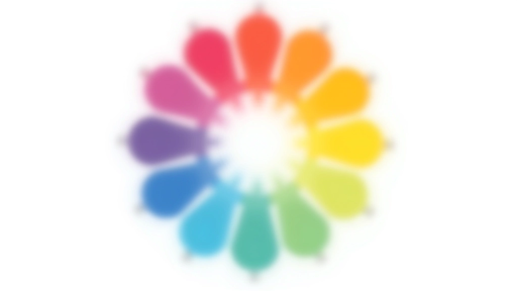 Círculo cromático com as sete cores principais em sequência harmoniosa mostrando a relação entre matizes