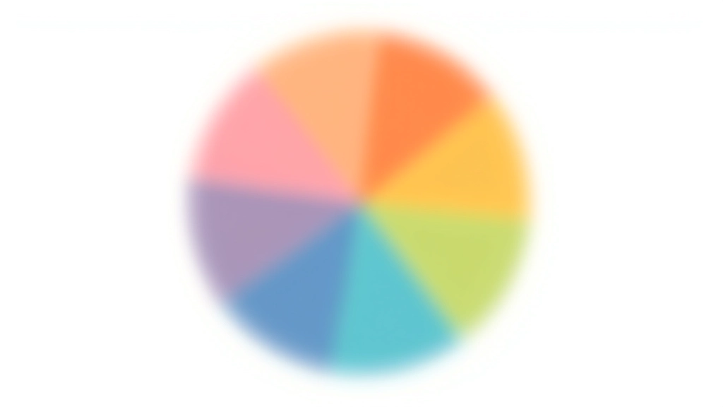 Gráfico de percentagens mostrando distribuição 60-30-10 de cores num layout de página web com amostra visual