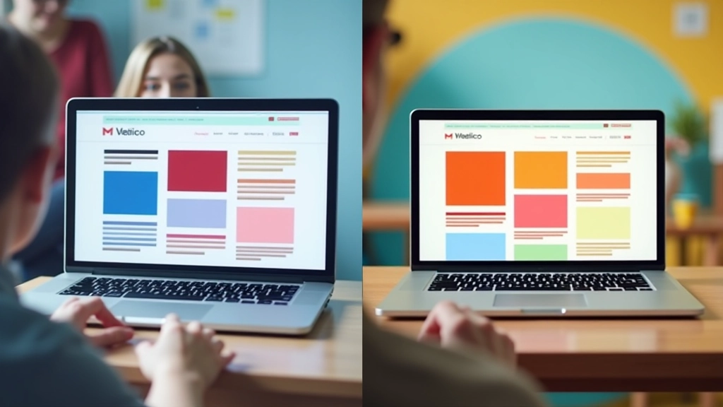 Simulação visual de como uma interface colorida aparece para pessoas com deuteranopia, mostrando a mesma tela em cores normais e versão simulada para daltônicos